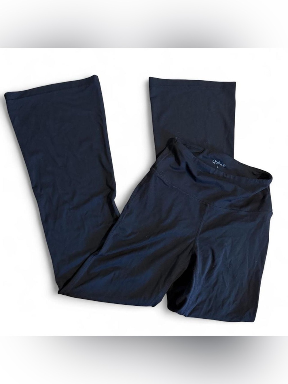 Quince Women's Black Stretch Flare Yoga Pants